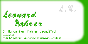 leonard mahrer business card